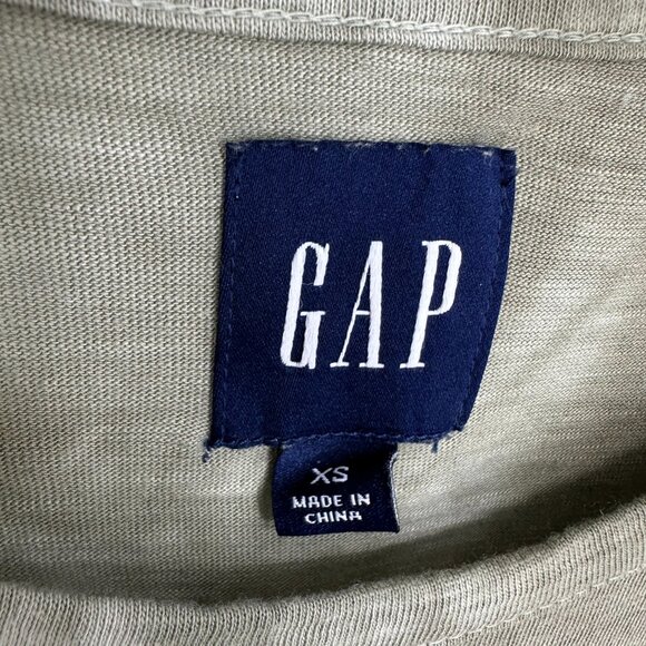 GAP T Shirt Dress Tie Dye Cotton Shift Short Sleeves Casual Green Cream Summer - Picture 5 of 10